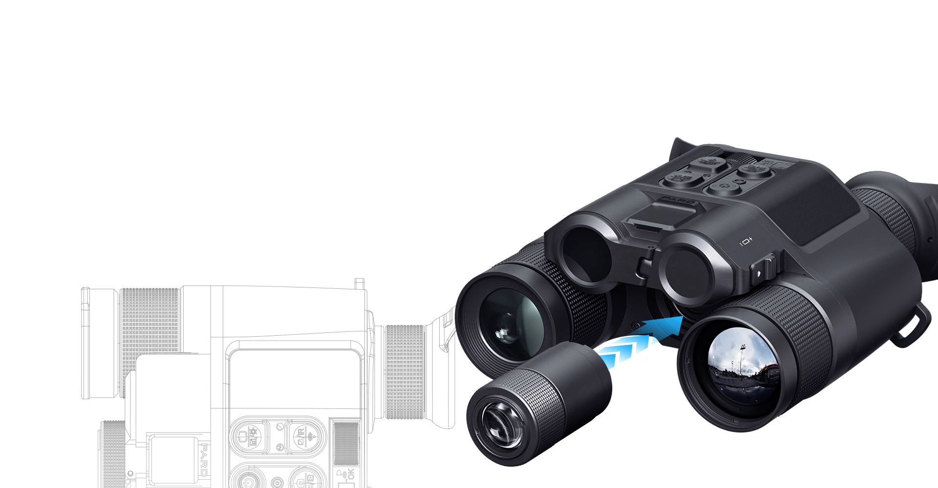 Iluminador infrarrojo desmontable de los PARD Osprey 4K 384